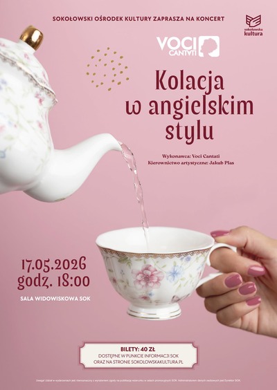 Plakat wydarzenia:  Voci Cantati ,,Kolacja w angielskim stylu" 